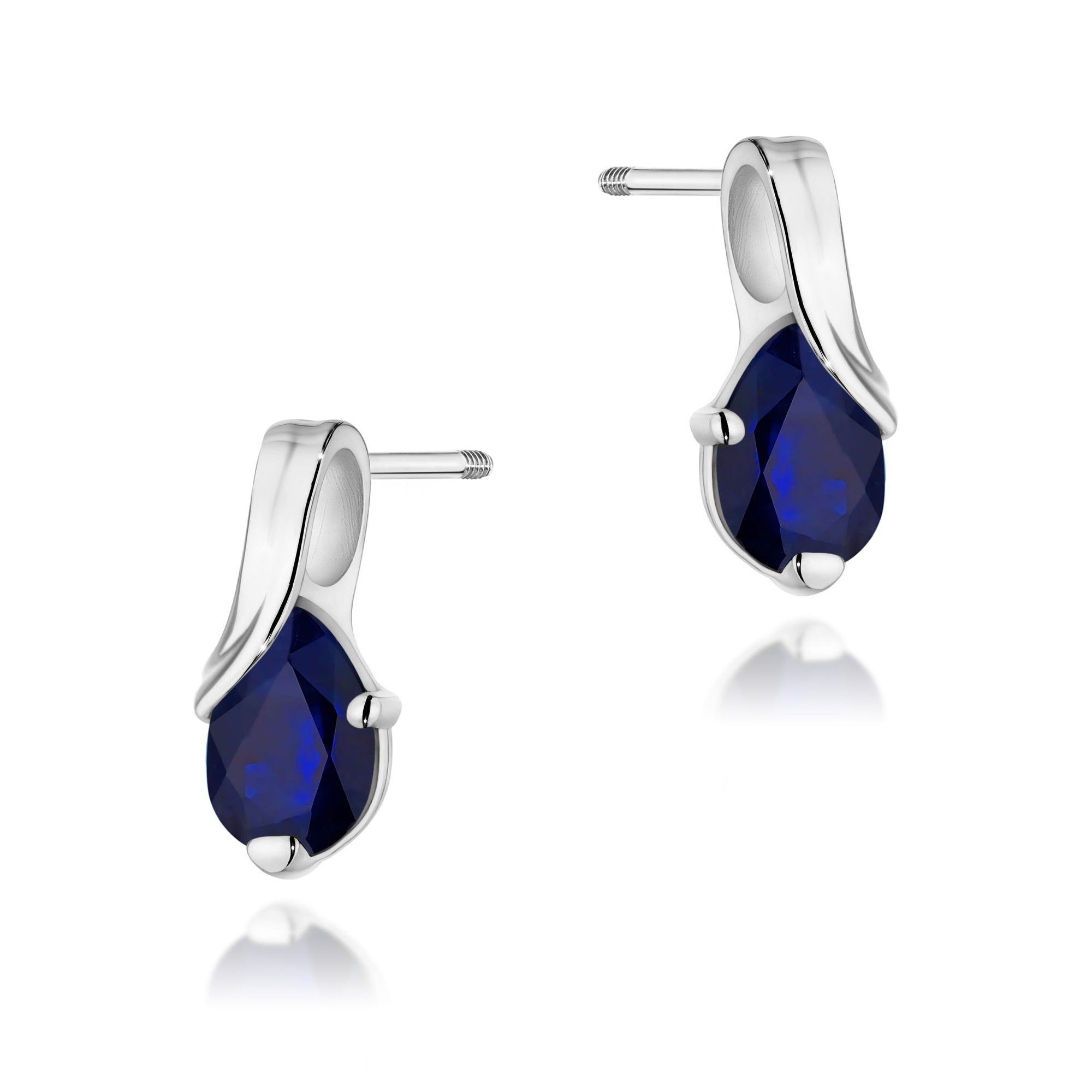 Cercei Aur 14K cu Safir 0.60 ct Filet cu Protectie
