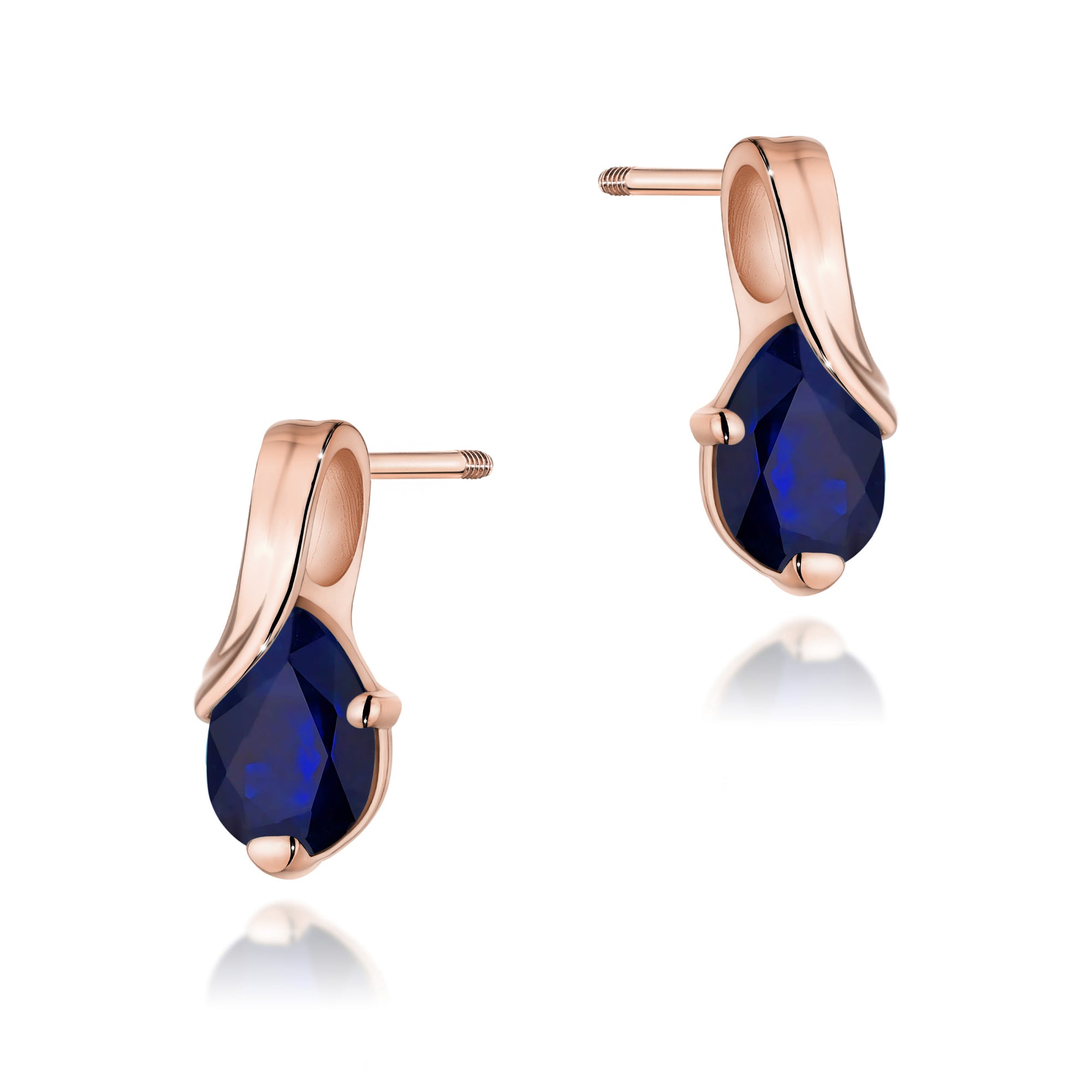 Cercei Aur 14K cu Safir 0.60 ct Filet cu Protectie
