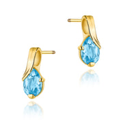 Cercei Aur 14K cu Topaz Swiss 0.90 ct Filet cu Protectie