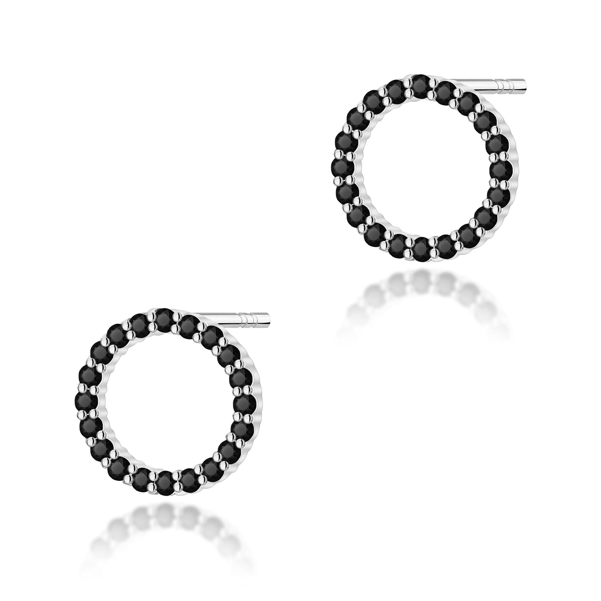 Cercei Aur 14K cu Diamante Naturale Negre 0.20 ct