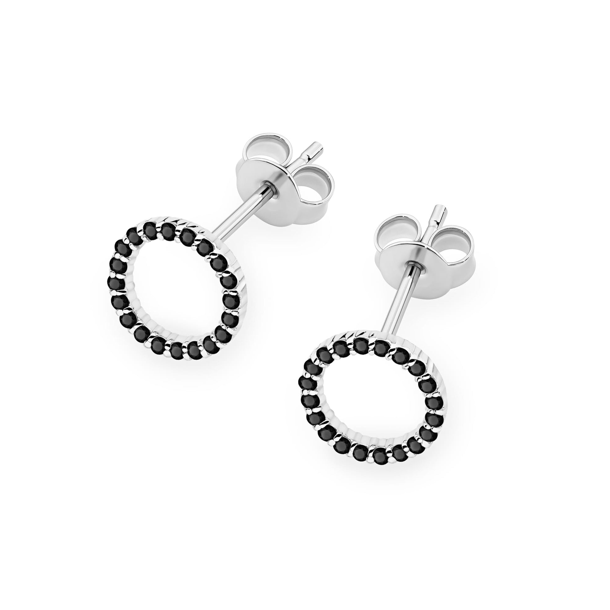 Cercei Aur 14K cu Diamante Naturale Negre 0.20 ct