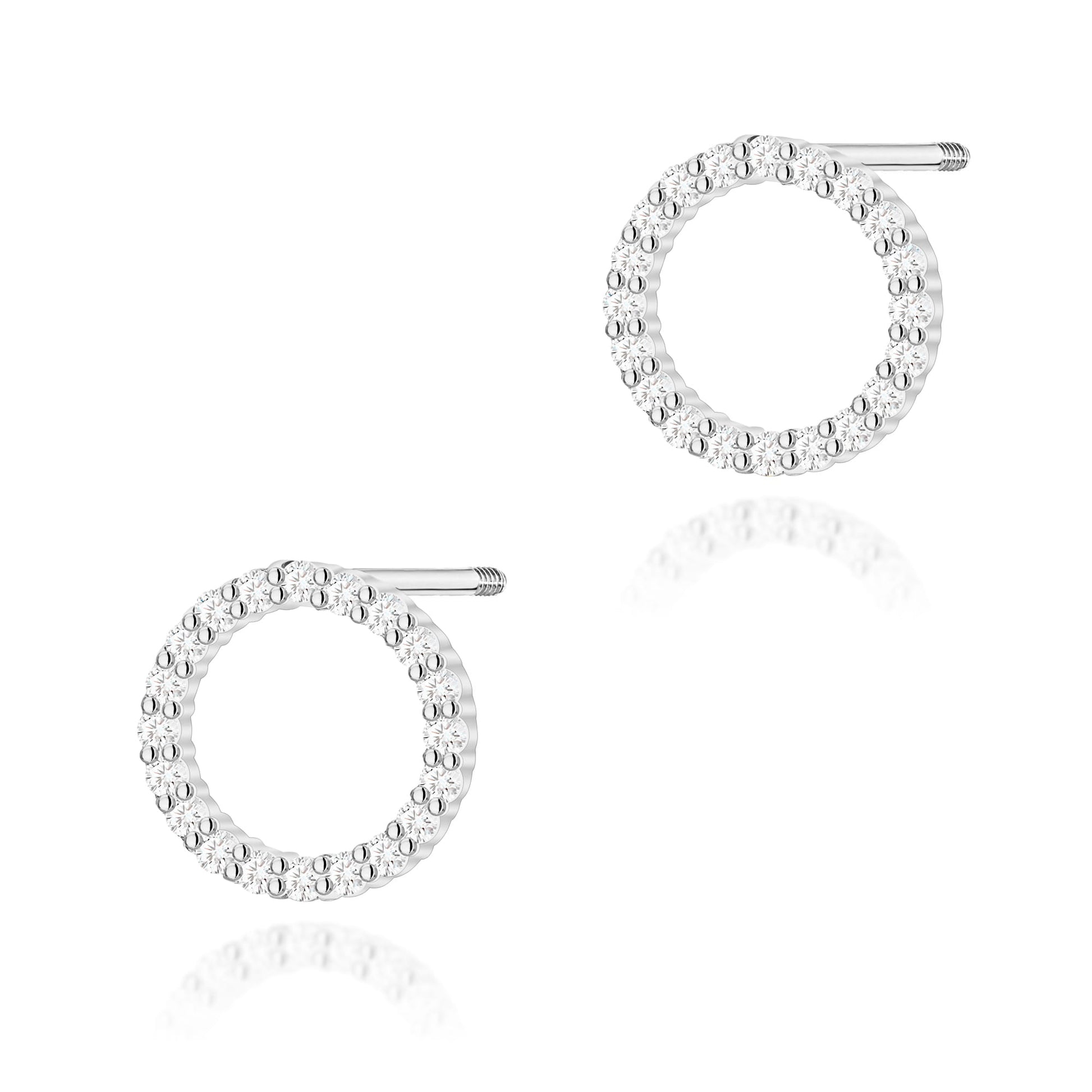 Cercei Aur 14K cu Diamante Naturale 0.20 ct Filet cu Protectie