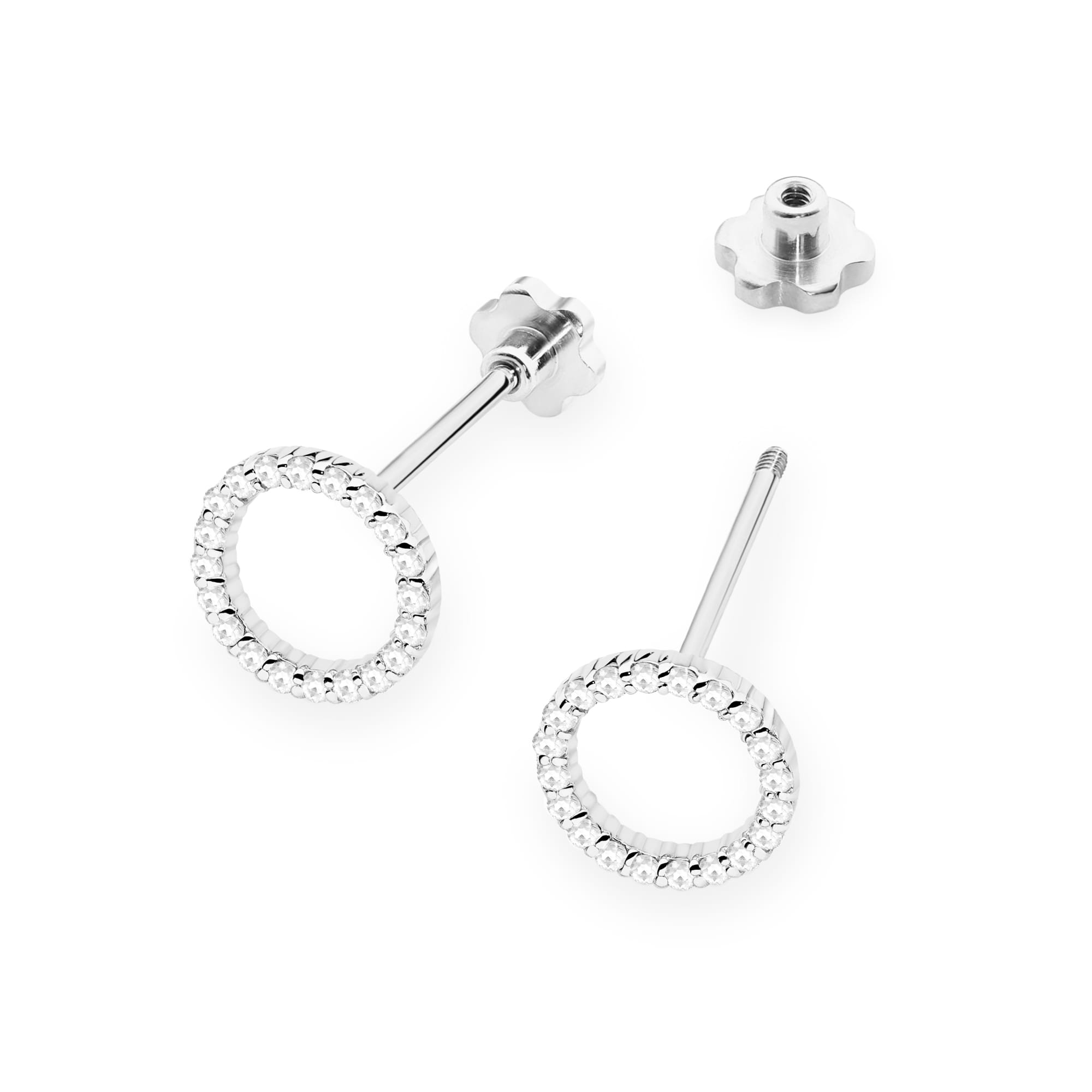 Cercei Aur 14K cu Diamante Naturale 0.20 ct Filet cu Protectie