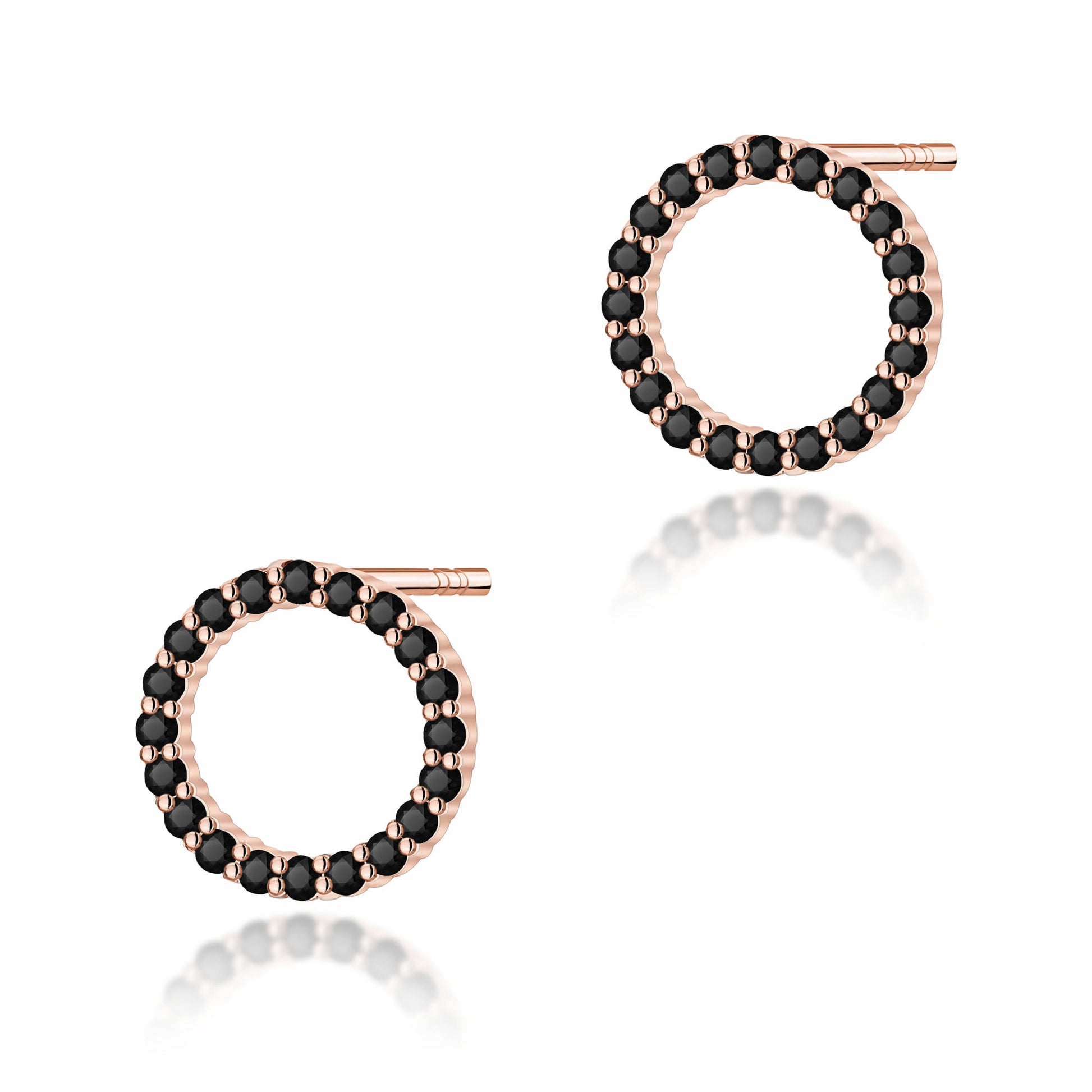 Cercei Aur 14K cu Diamante Naturale Negre 0.20 ct