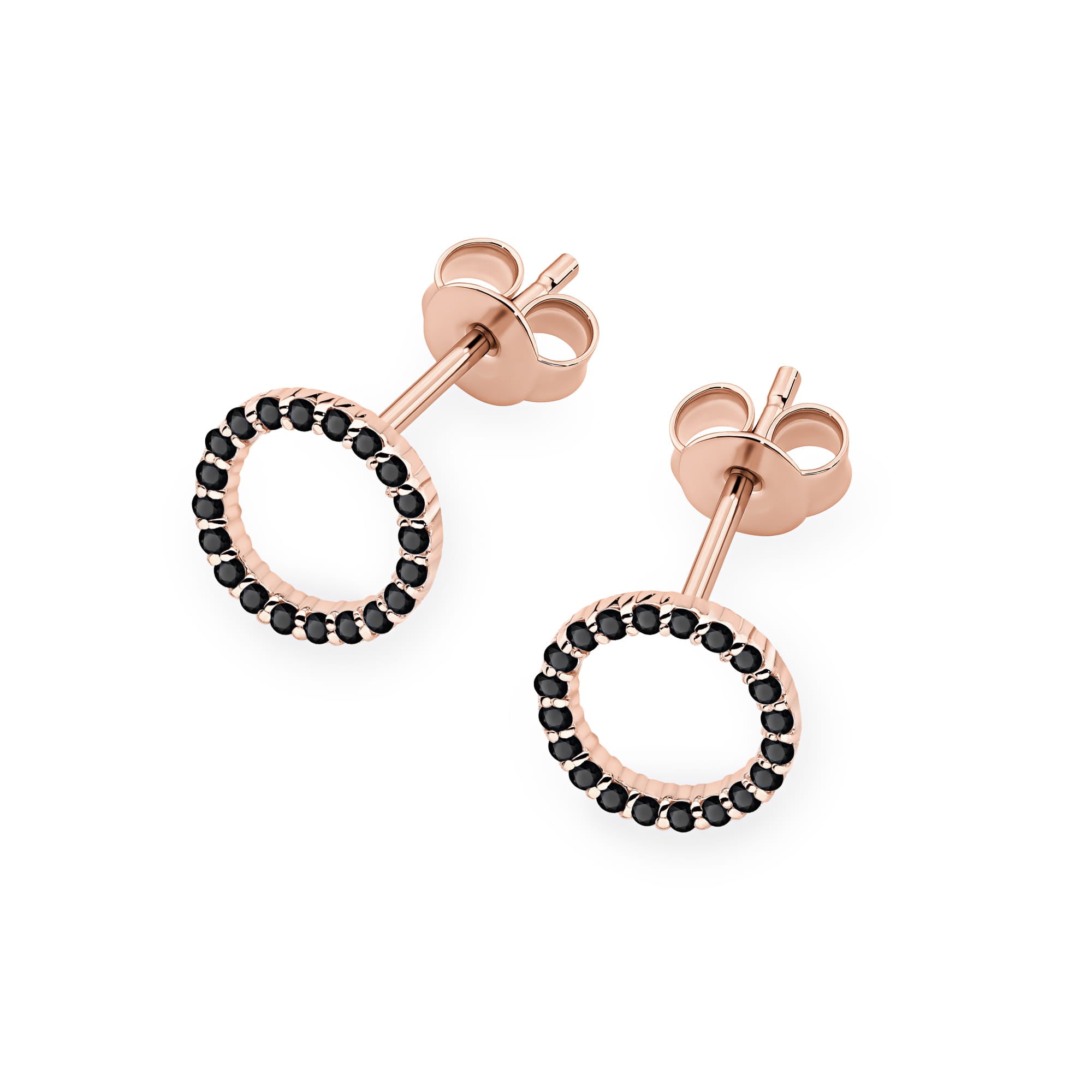 Cercei Aur 14K cu Diamante Naturale Negre 0.20 ct