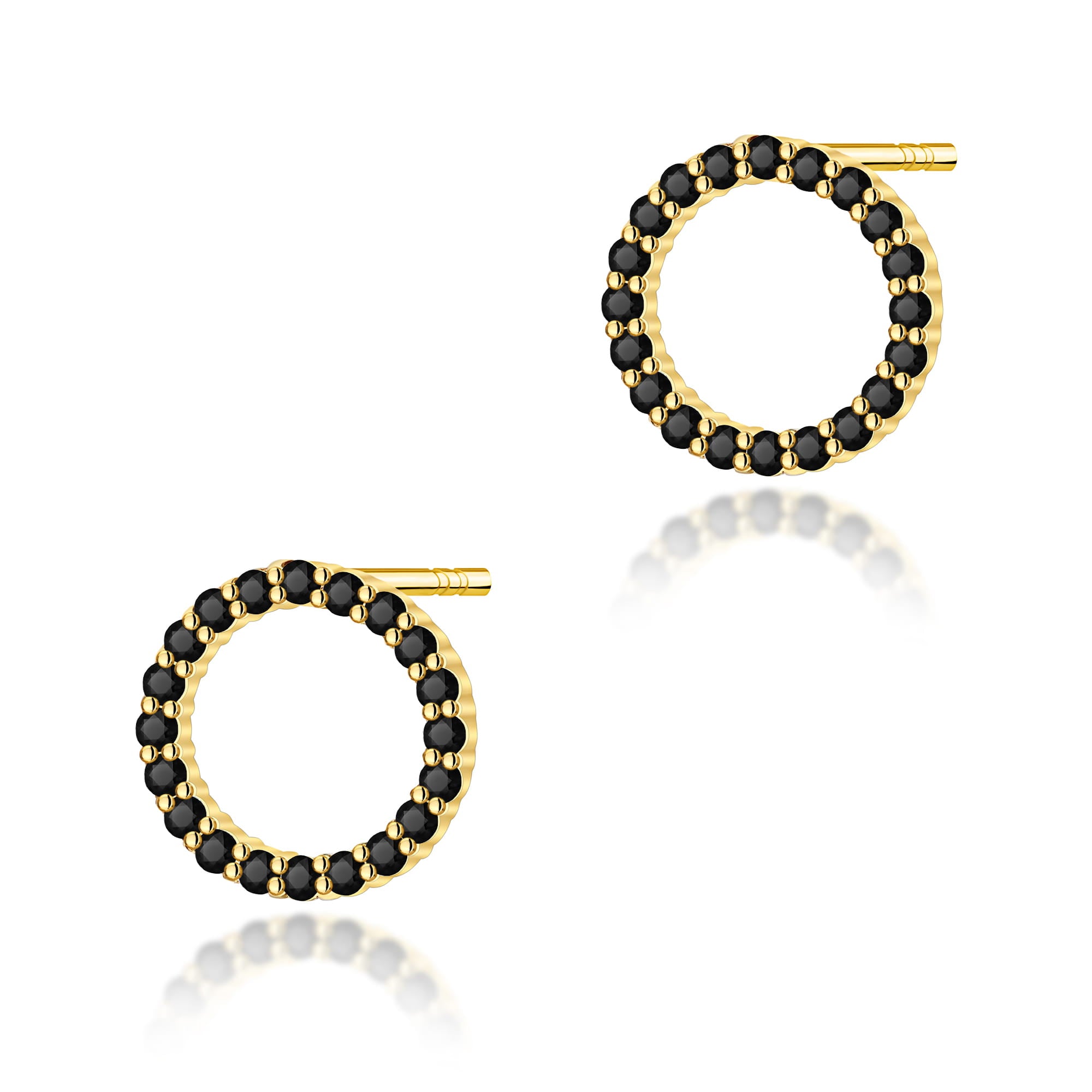 Cercei Aur 14K cu Diamante Naturale Negre 0.20 ct