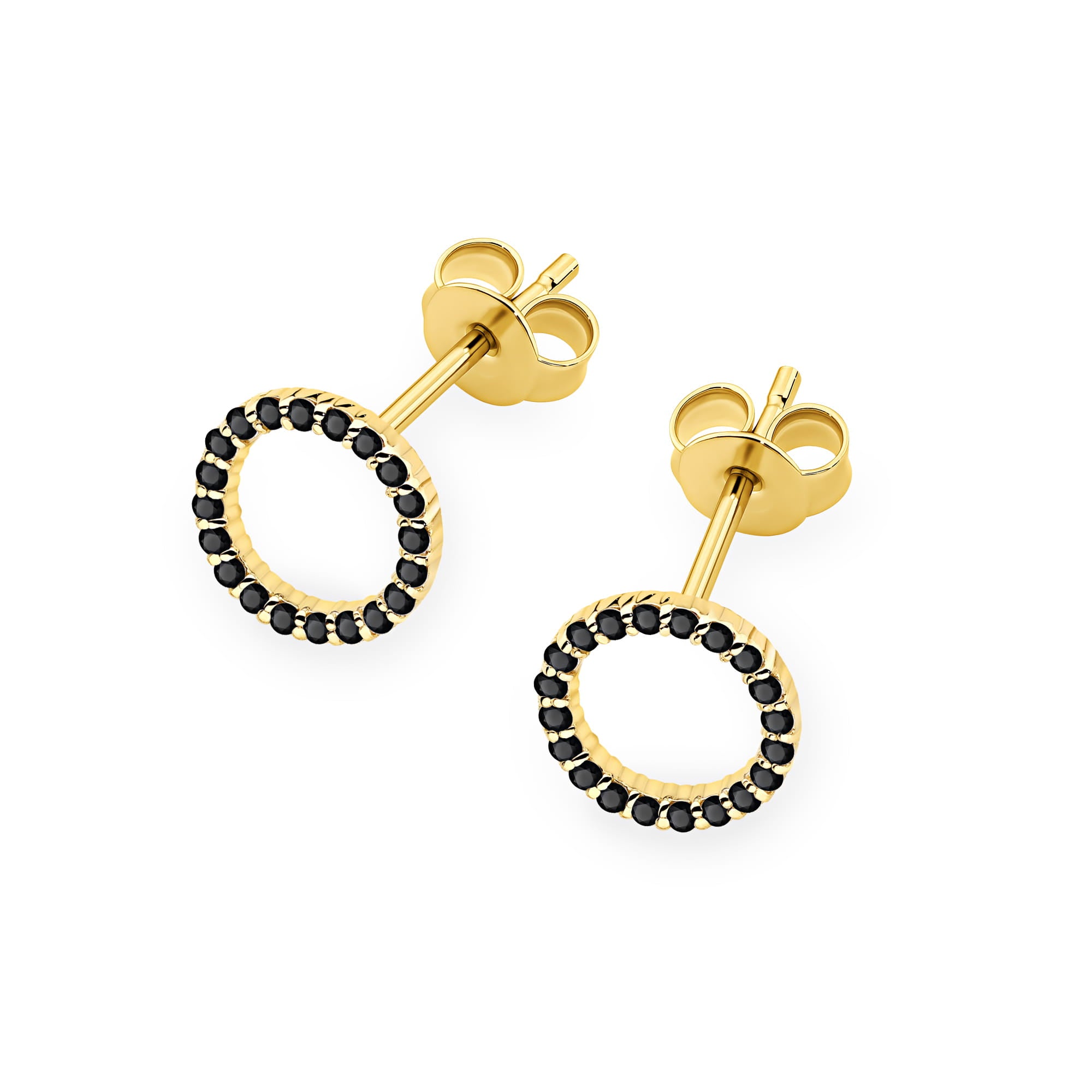 Cercei Aur 14K cu Diamante Naturale Negre 0.20 ct