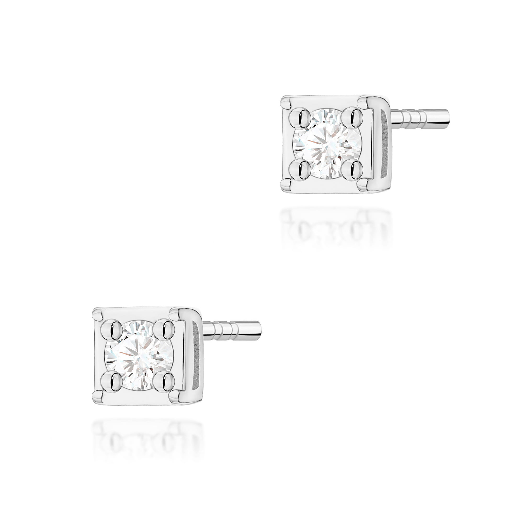 Cercei Aur 14K cu Diamant Natural 0.03 ct