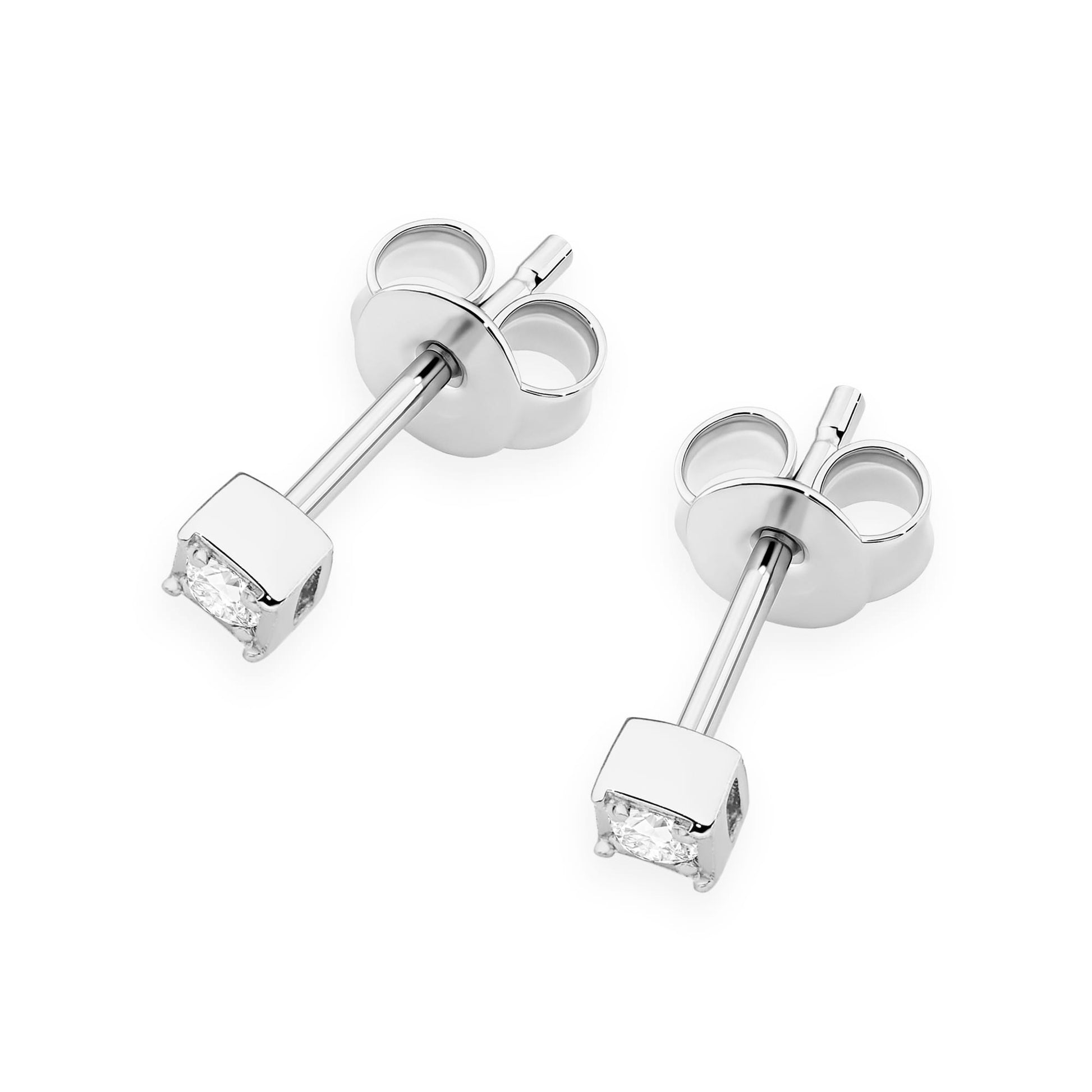 Cercei Aur 14K cu Diamant Natural 0.03 ct