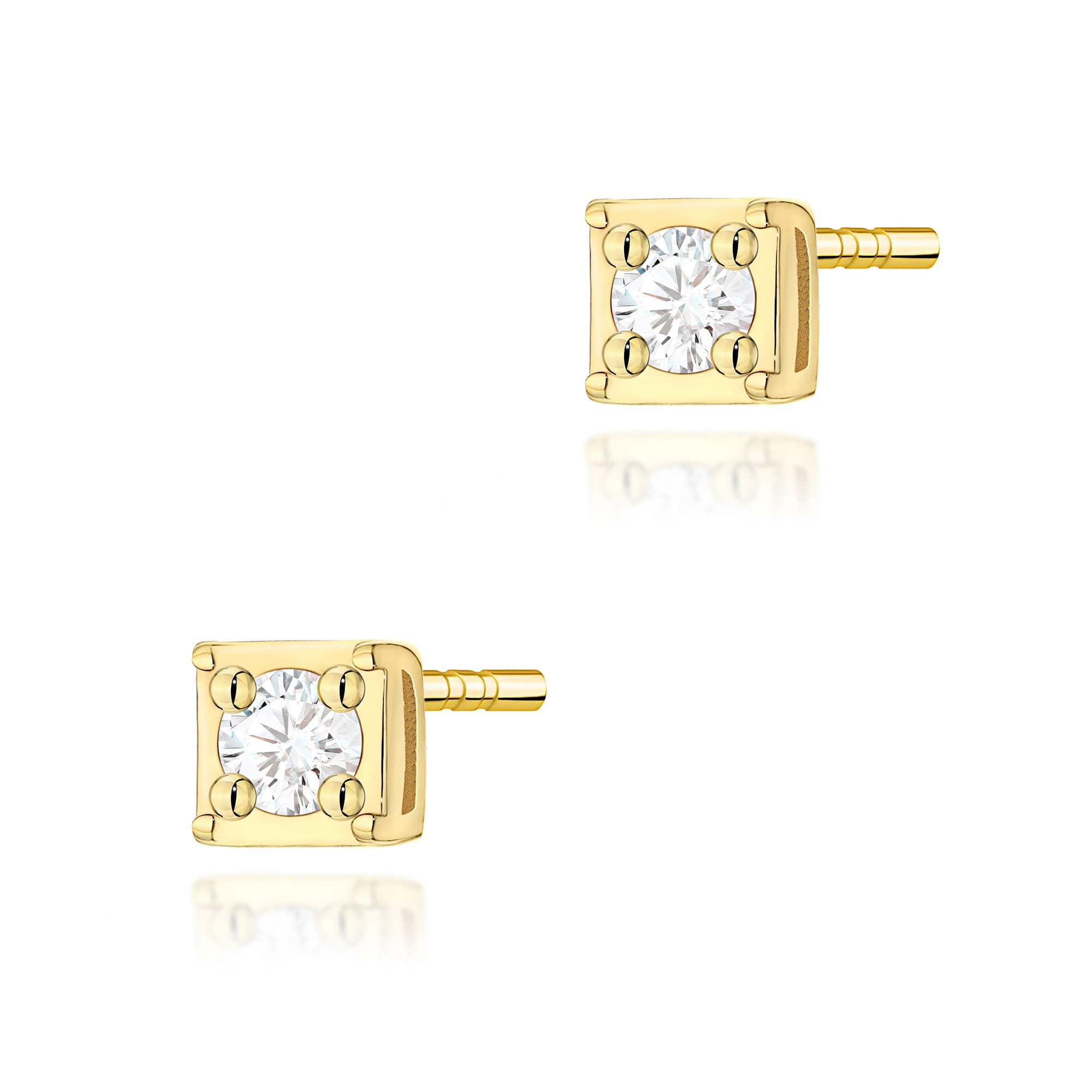 Cercei Aur 14K cu Diamant Natural 0.03 ct