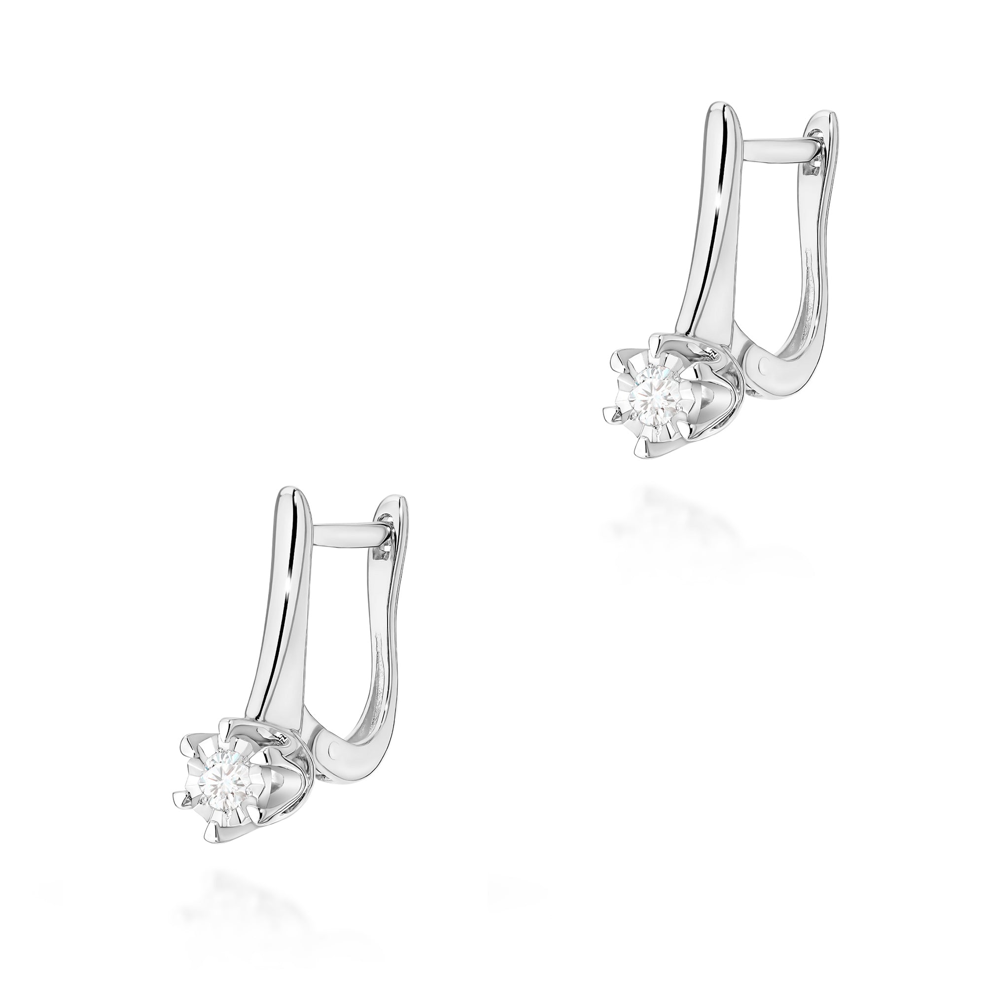 Cercei Aur 14K cu Diamant de Laborator 0.08 ct