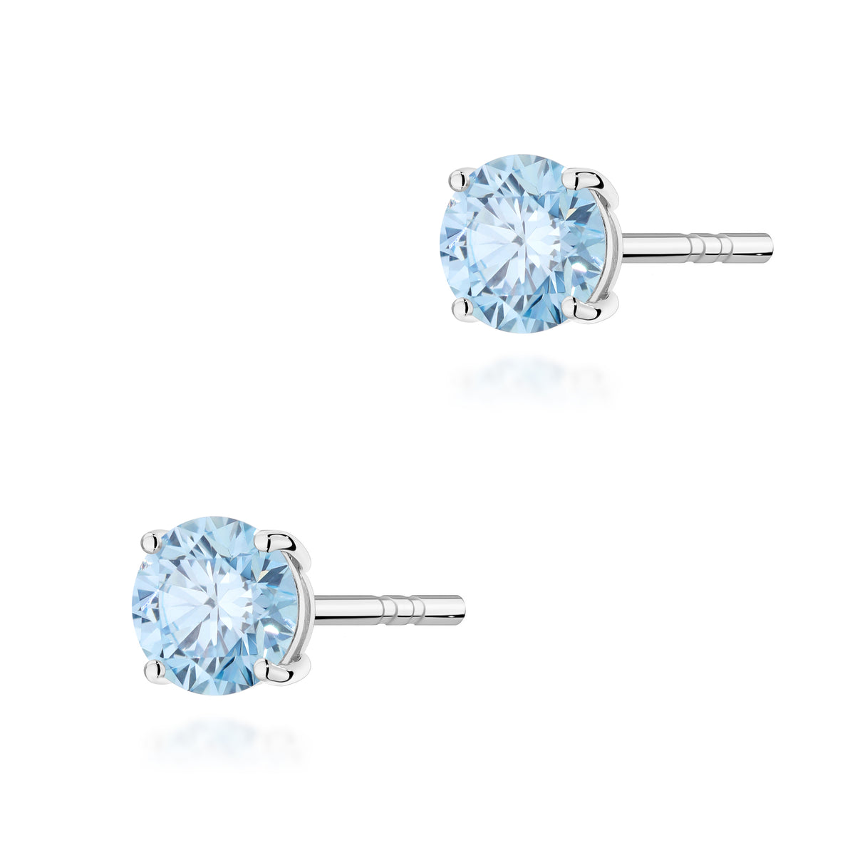 Cercei Aur 14K cu Diamant Albastru de Laborator 0.50 ct