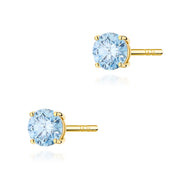 Cercei Aur 14K cu Diamant Albastru de Laborator 0.50 ct
