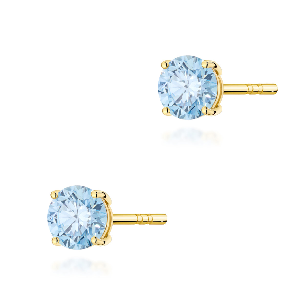 Cercei Aur 14K cu Diamant Albastru de Laborator 0.50 ct
