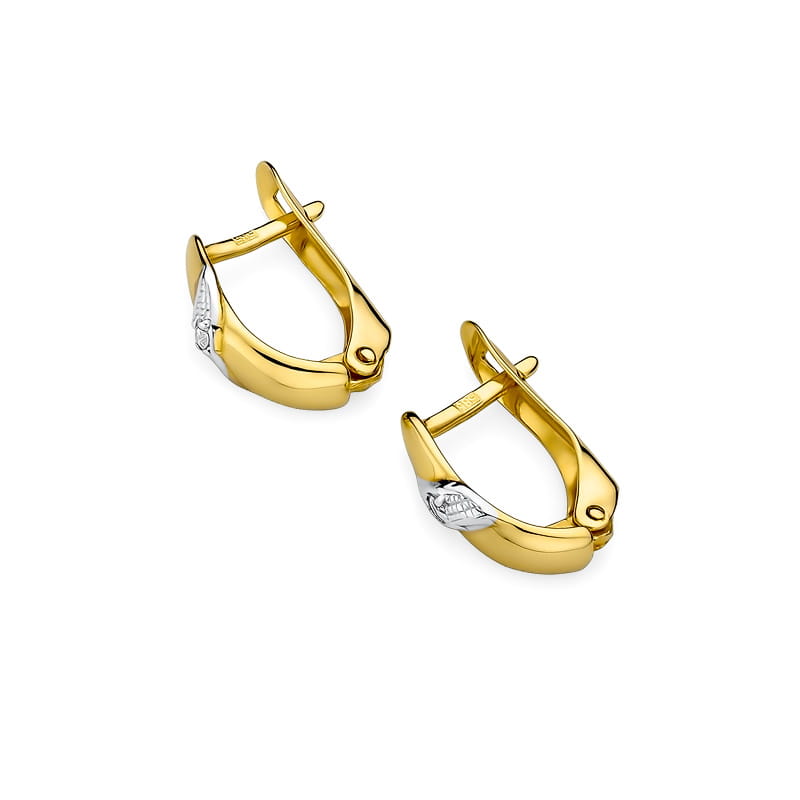 Cercei Aur 14K cu Diamante Naturale 0.04 ct