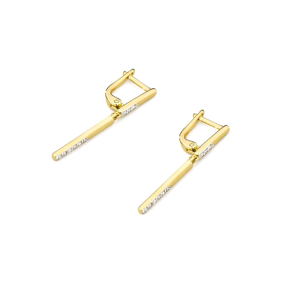 Cercei Aur 14K cu Diamante Naturale 0.09 ct