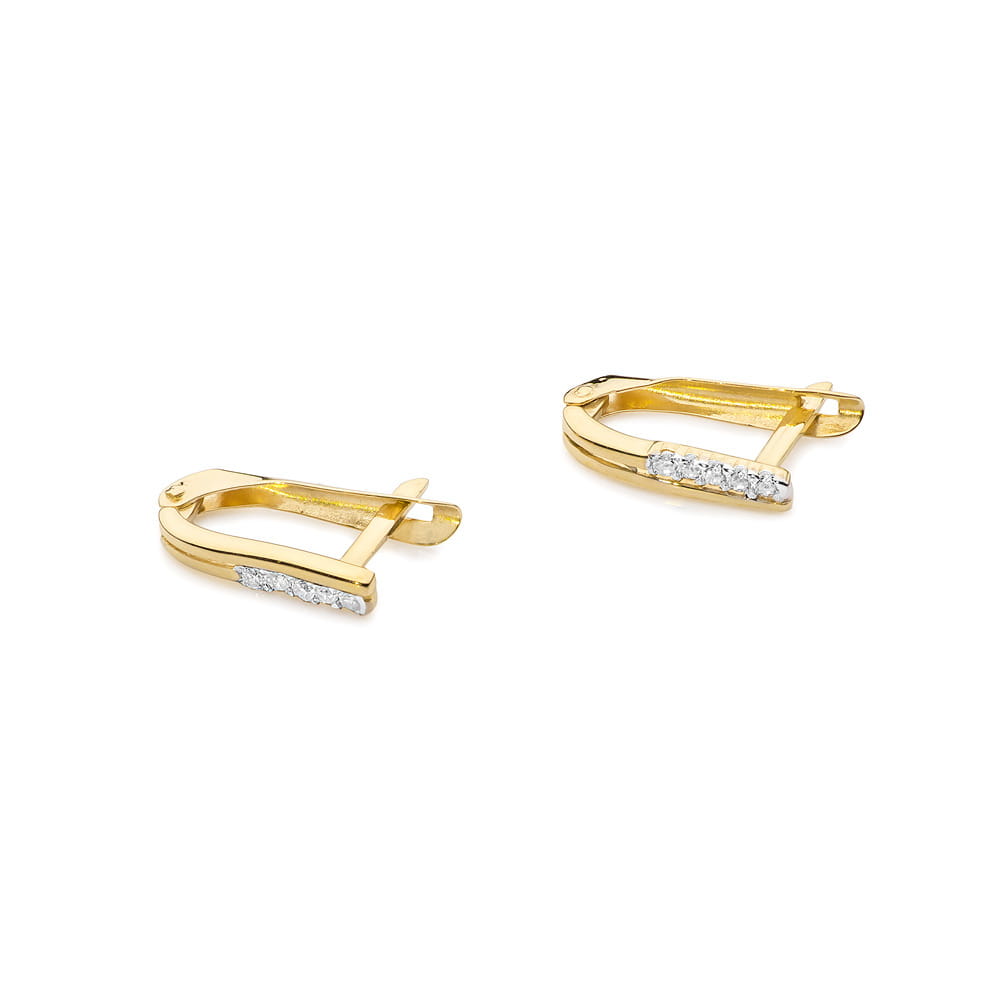 Cercei Aur 14K cu Diamante Naturale 0.145 ct