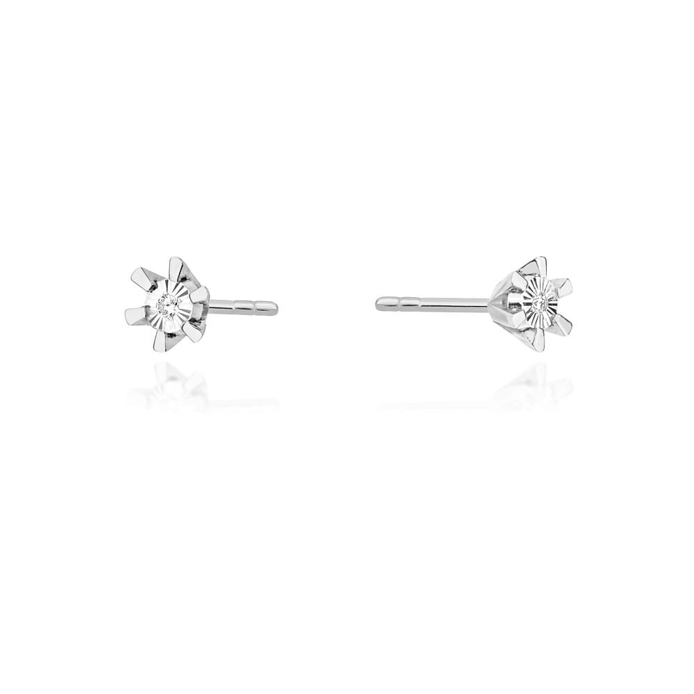 Cercei Aur 14K cu Diamant 0.02 ct