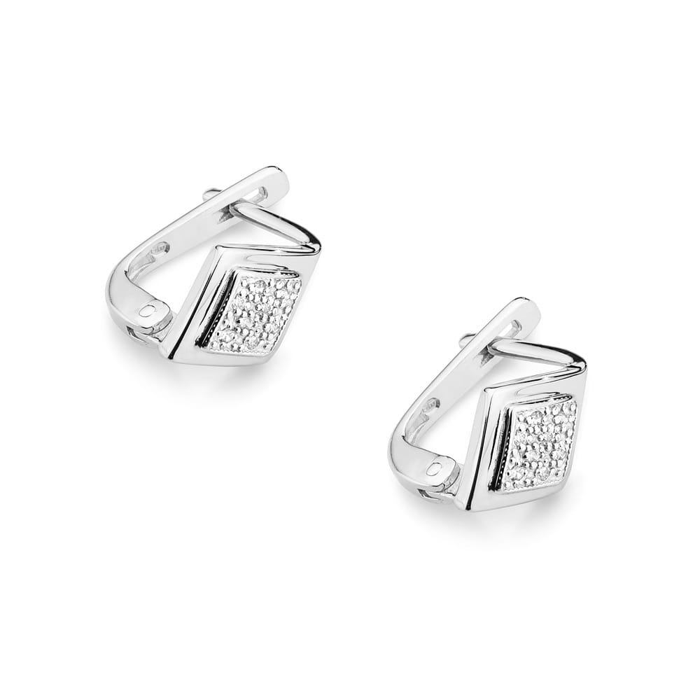 Cercei Aur 14K cu Diamante Naturale 0.08 ct