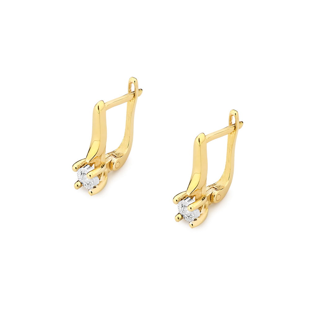 Cercei Aur 14K cu Diamante Naturale 0.06 ct