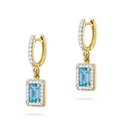 Cercei Aur 14K cu Topaz Swiss 0.65 ct si Diamante Naturale 0.34 ct