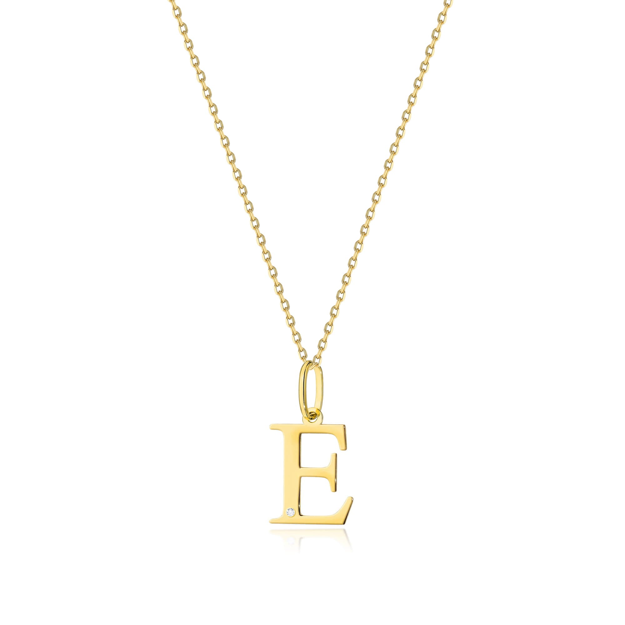 Colier cu pandantiv litera H din Aur 14K cu Diamant Natural 0.005 ct