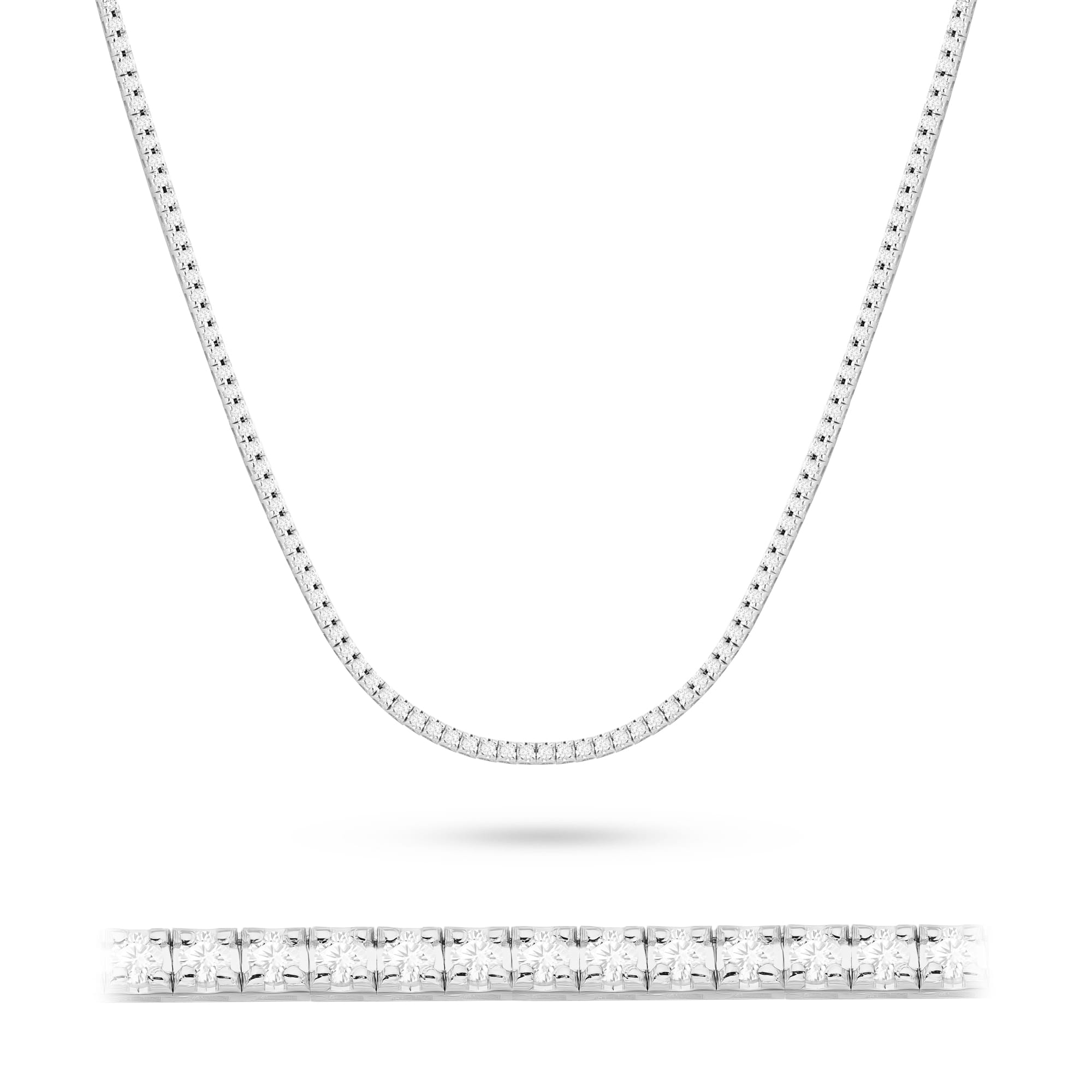 Colier Aur 14K cu Diamante de Laborator 3.38 ct - Alb