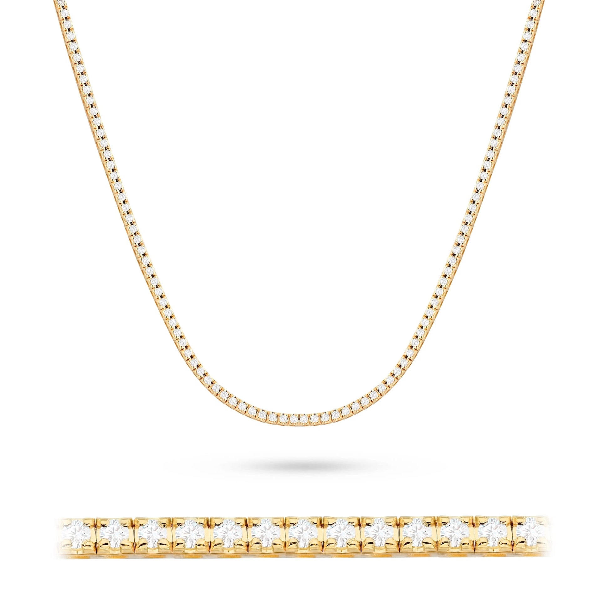 Colier Aur 14K cu Diamante de Laborator 3.38 ct - Galben