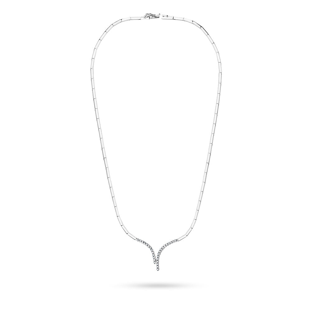 Colier 14 K cu Diamante 0.29 ct - Alb