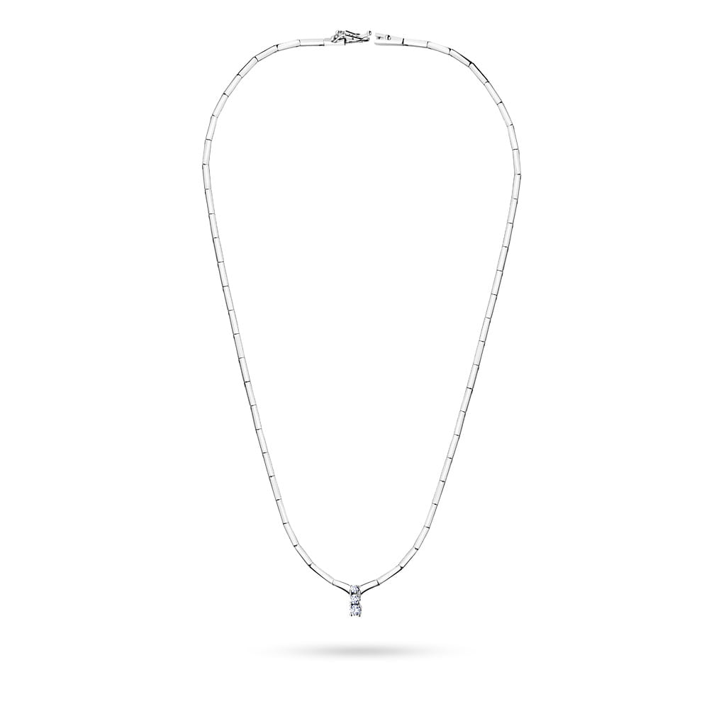 Colier Aur 14k cu Diamante 0.20 ct - Alb