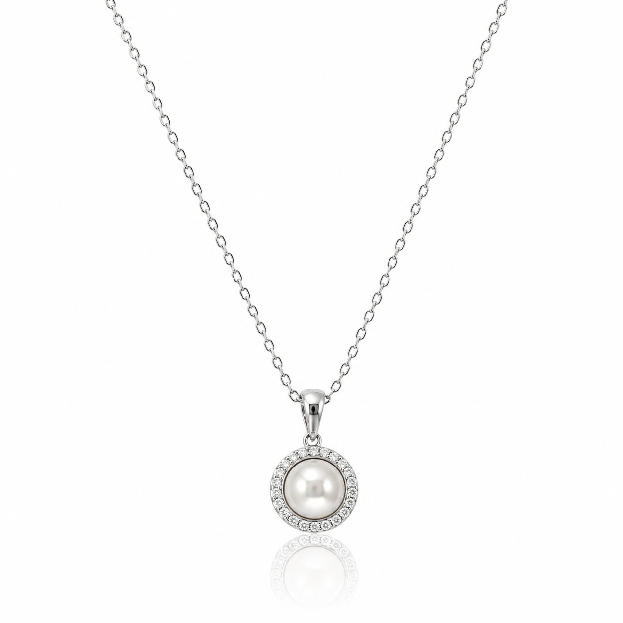 Colier Argint 925 cu Perla si Zirconii
