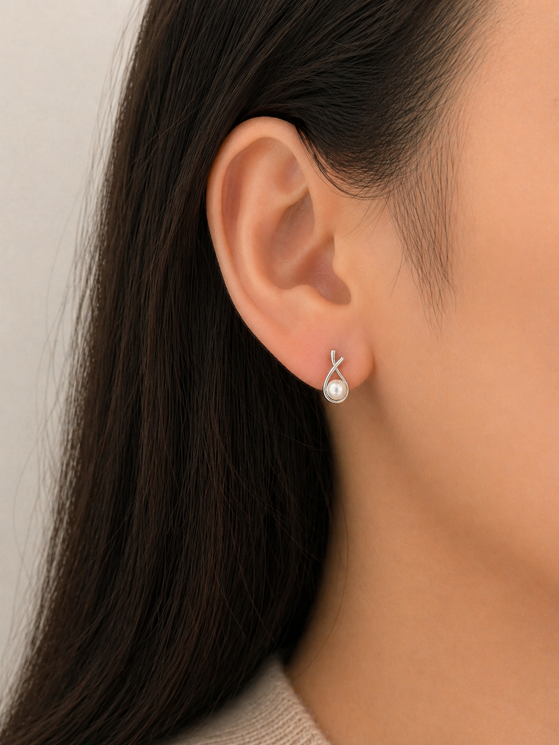 Cercei Aring 925 cu Perla si Zirconii