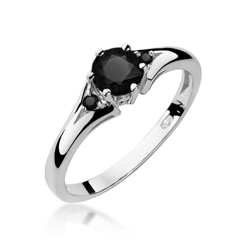 Inel Aur 14K cu Diamante Negre 0.50 ct