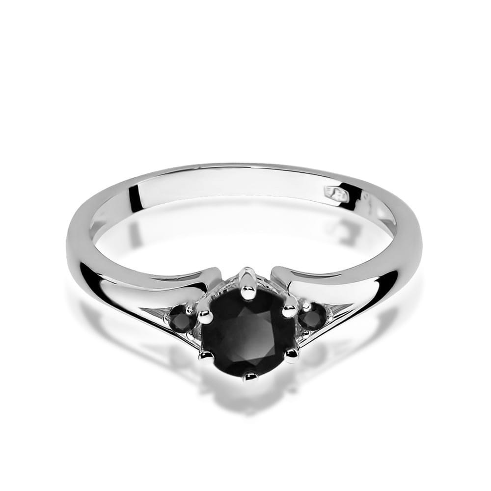 Inel Aur 14K cu Diamante Negre 0.50 ct