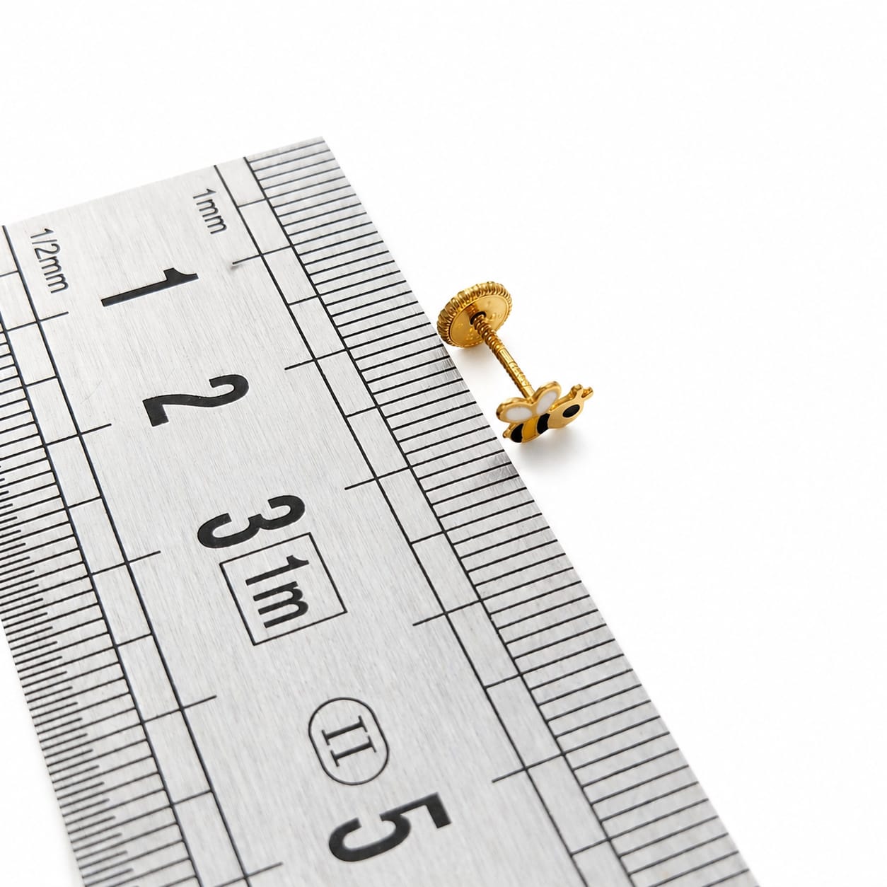 Cercei Aur 14K albinuțe, Filet cu Protecție