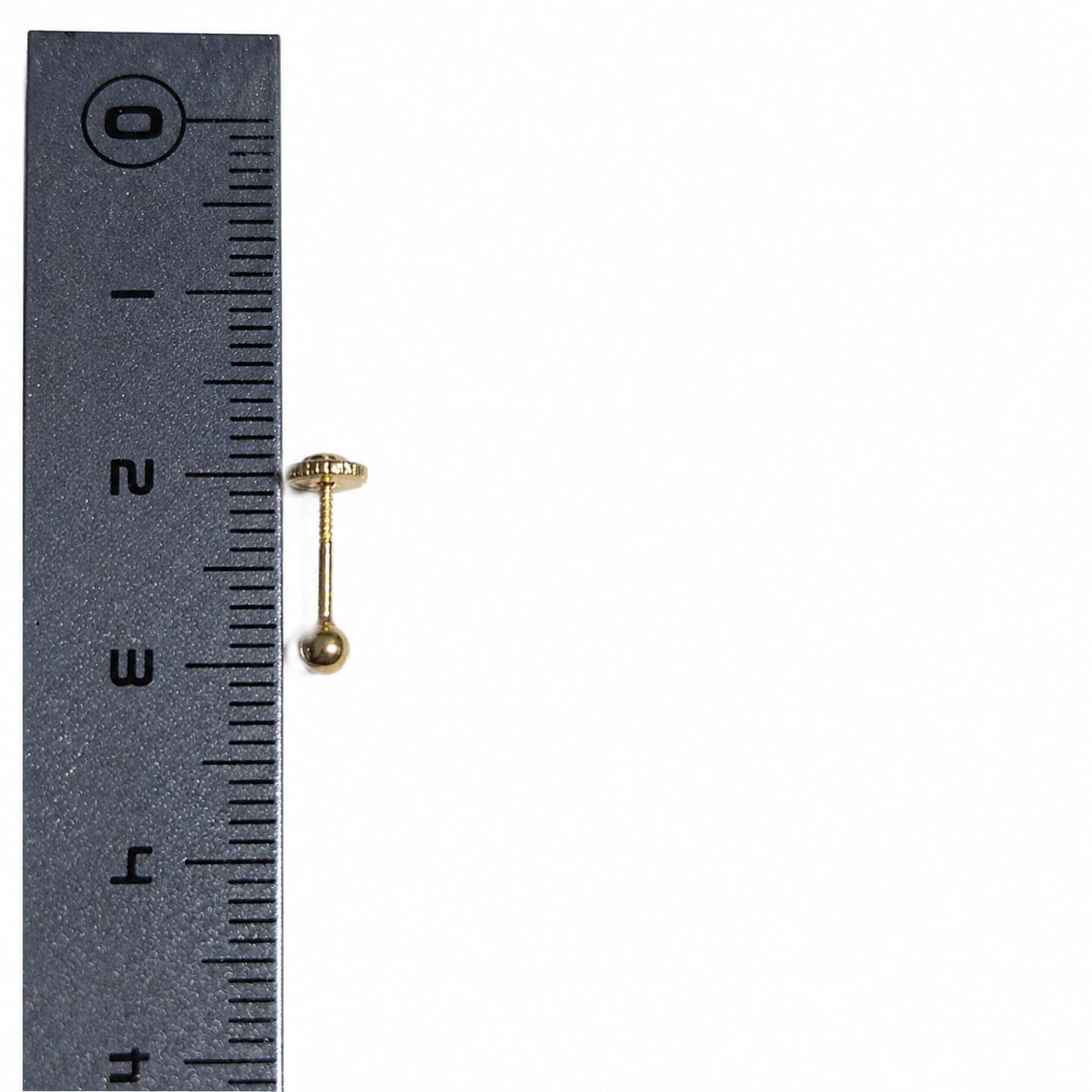 Cercei Aur 14K biluțe netede 3mm, Filet cu Protecție