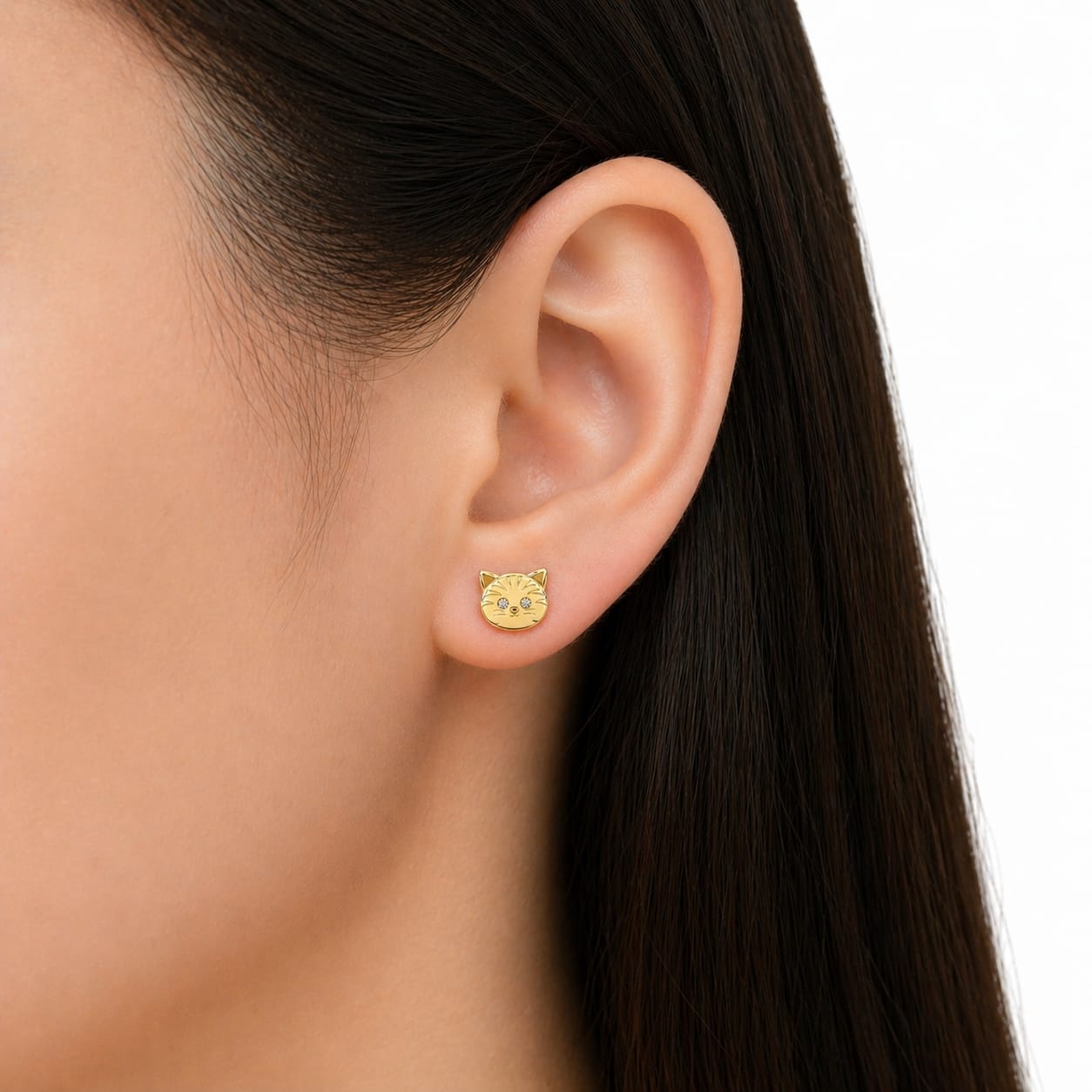 Cercei Aur 9K pisica, Filet cu Protectie