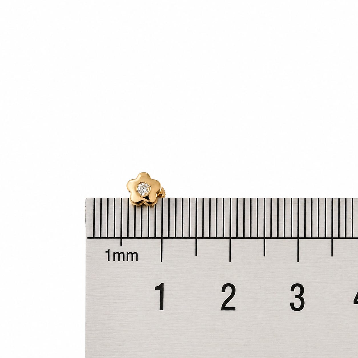 Cercei Aur 14K flori cu zirconii 1.5mm, Filet cu Protecție