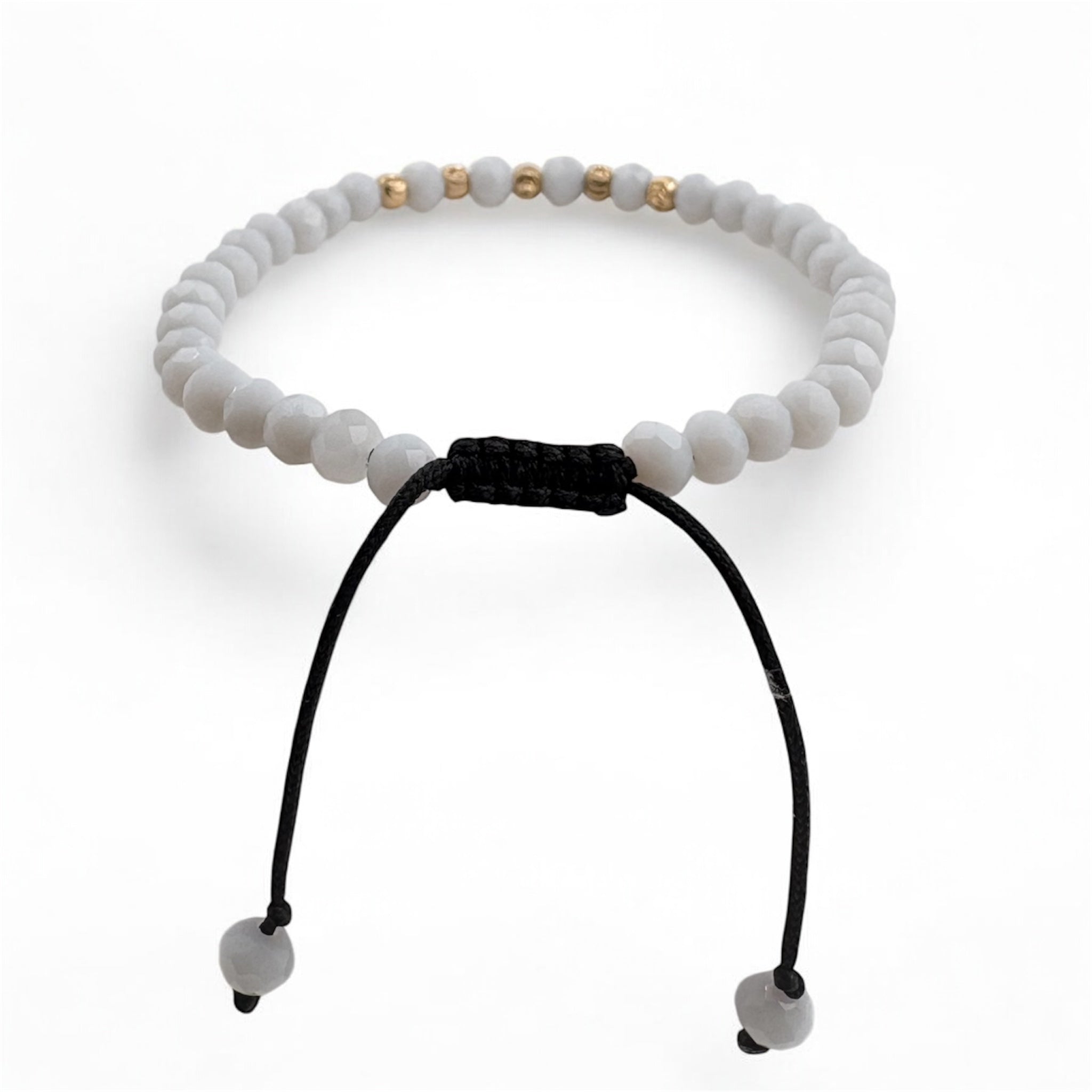 Bratara Bilute Moon Aur 14K cu Margele Albe