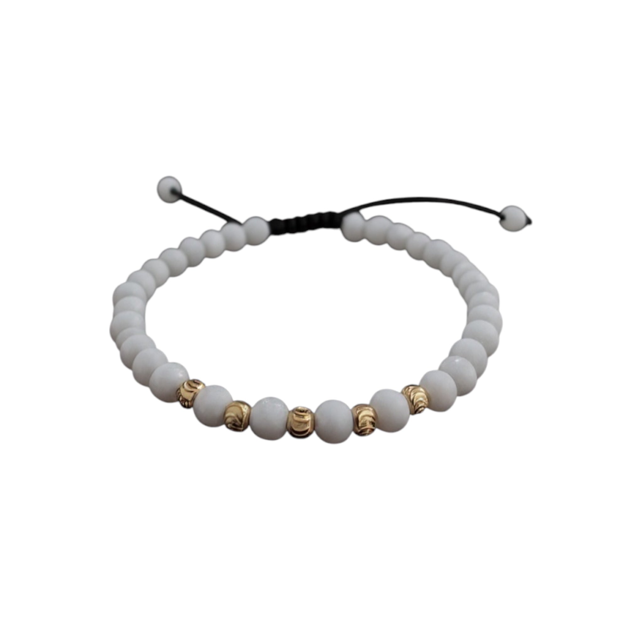 Bratara Bilute Moon Aur 14K cu Margele Albe