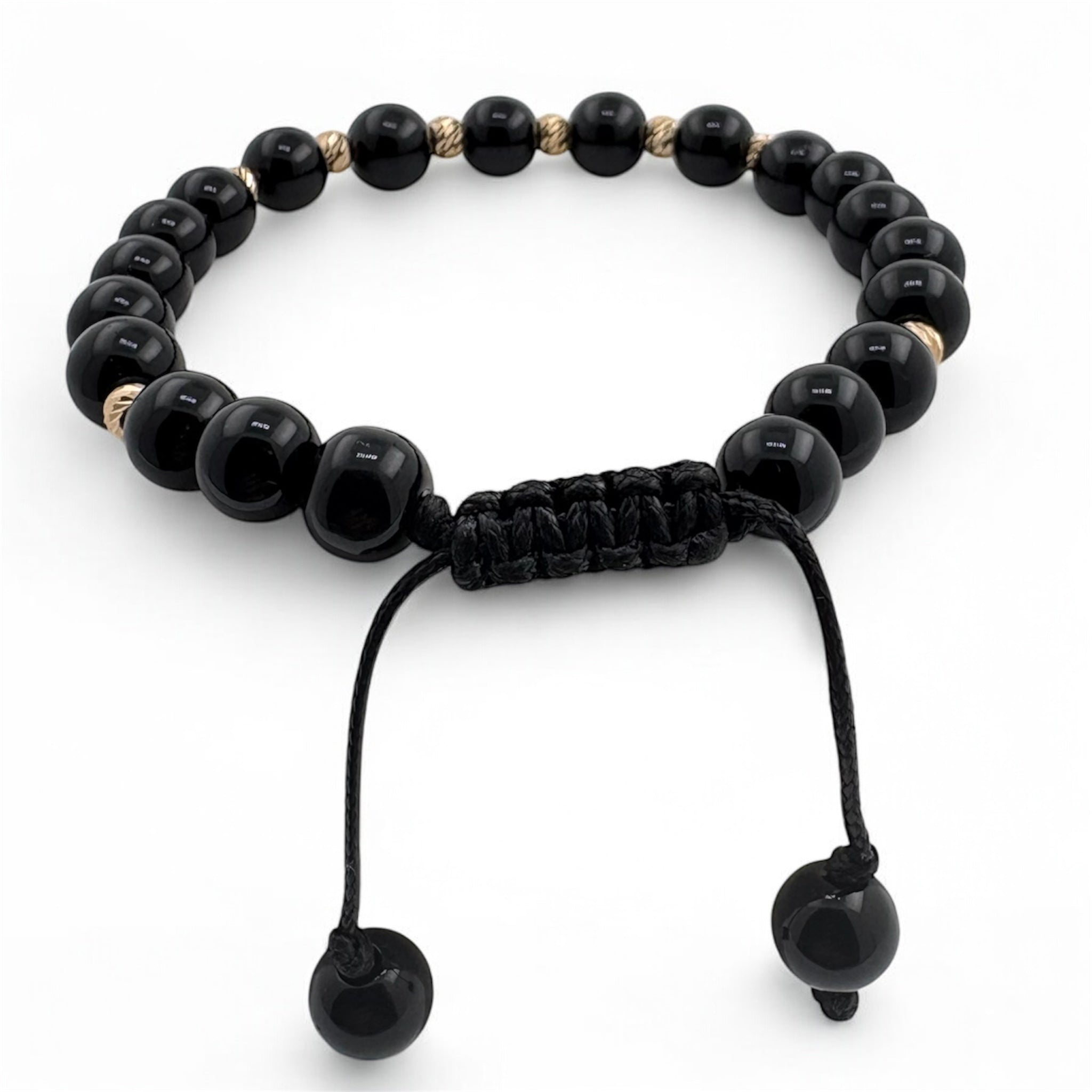 Bratara Bilute Slash Aur 14K cu Margele Negre