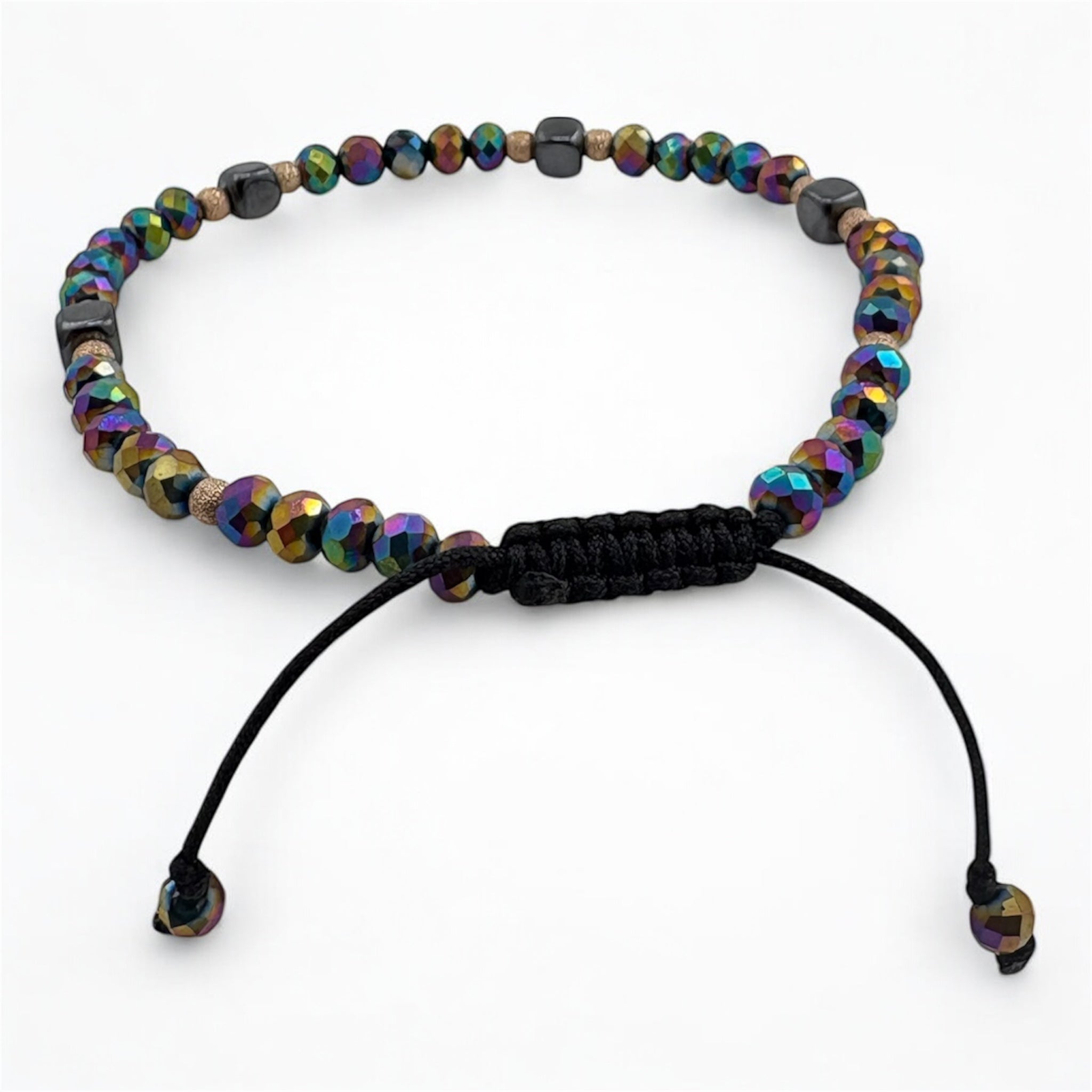 Bratara Bilute Stardust Aur 14K cu Margele  Multicolere si Grafit