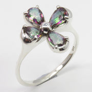 Inel Argint 925 Floare cu Topaz Mistic