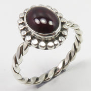 Inel Argint 925 cu Garnet Cabochon