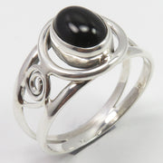 Inel Argint 925 cu Onix Negru Cabochon
