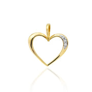 Pandantiv Inima Aur 14K cu Diamant 0.025 ct - Galben