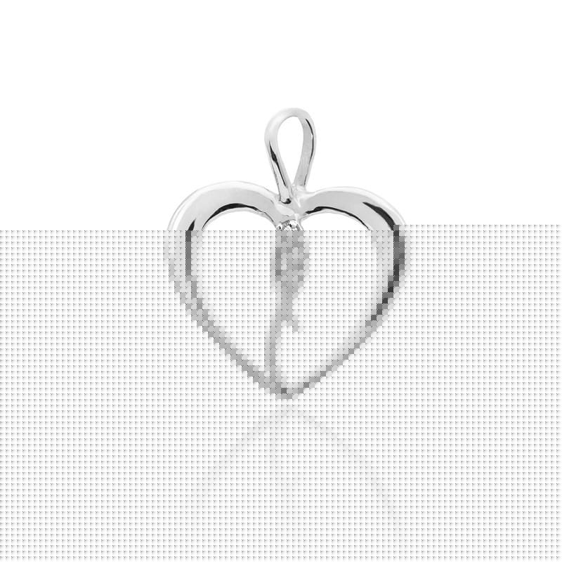 Pandantiv Inima Aur 14K cu Diamante 0.025 ct - Alb
