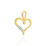 Pandantiv Inima Aur 14K cu Diamante 0.015 ct - Galben