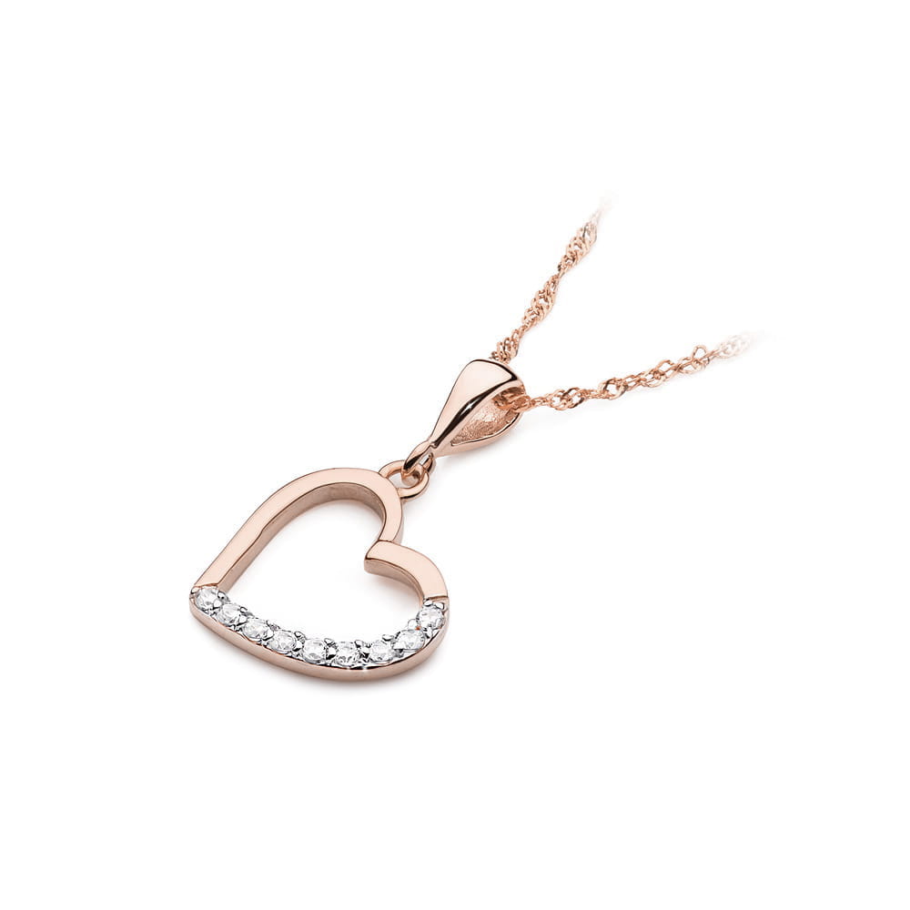 Pandantiv Inima Aur 14K cu Diamante 0.13 ct