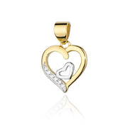 Pandantiv Inima Aur 14K cu Diamante 0.05 ct - Galben